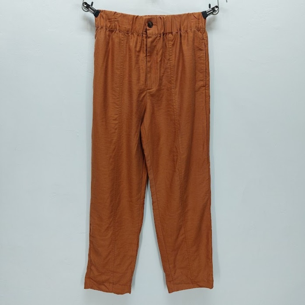 Madewell Tapered Pants Women's XS Burnt Orange Elastic Waist Lyocell Blend